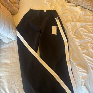 Splits59 Black Leggings with White Accent